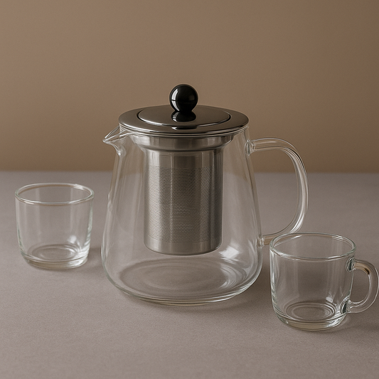 Glass Teapot with Infuser – Heat-Resistant Clear Teaware for Loose Leaf Tea 750ml