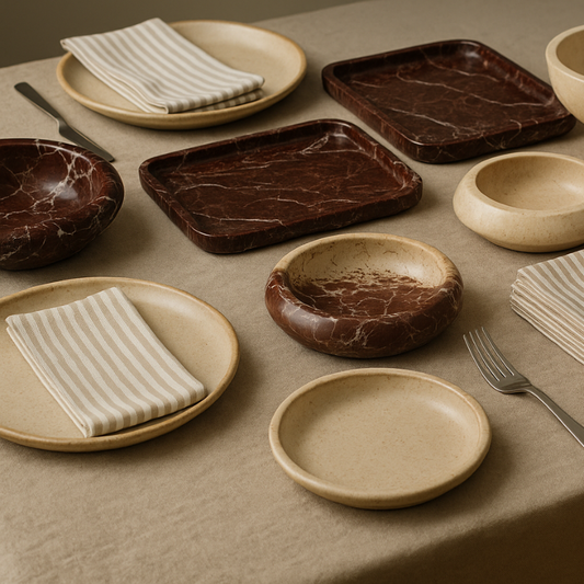 Linen-Cotton Napkins – Striped Artisan Dinner Cloths & Placemats - Set of 12