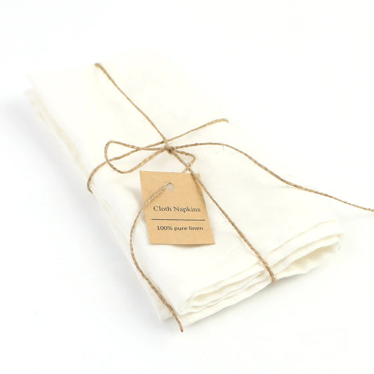 Set of 4 Pure Linen Napkins — Soft, Reusable & Timeless Table Linen