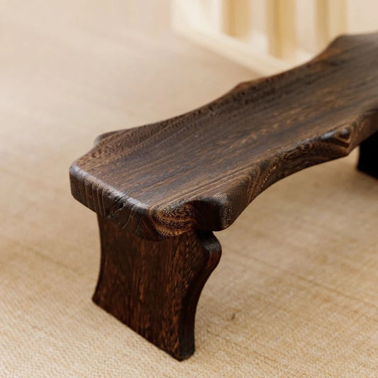 Solid Wood Low Stool – Handmade Nordic Style Footrest & Decorative Bench