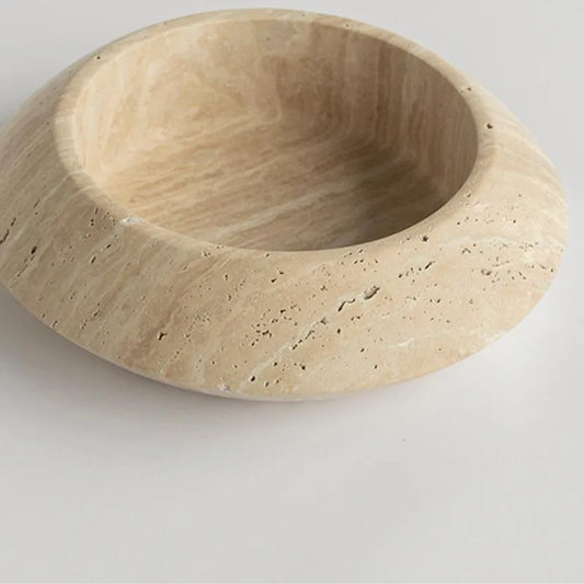 Marble Circular Fruit Tray – Narrow Mouth Decorative Tray for Home, Hotel & Desktop