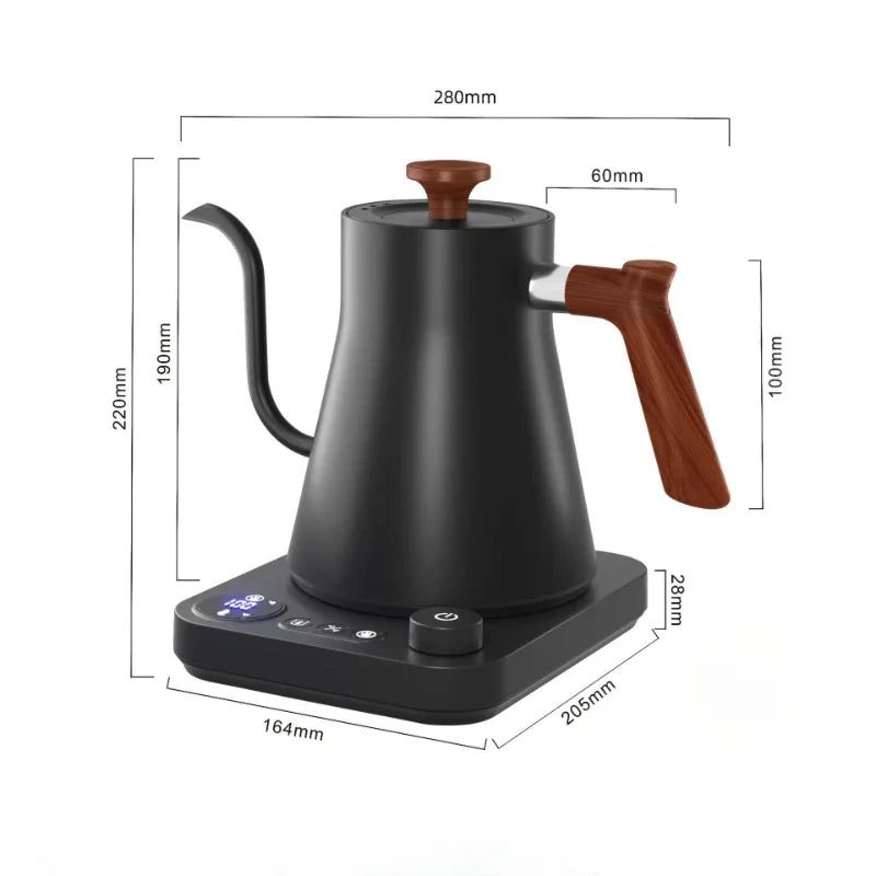 Intelligent Electric Kettle 900ML – Gooseneck Spout, 220V 1200W Precision Brewing