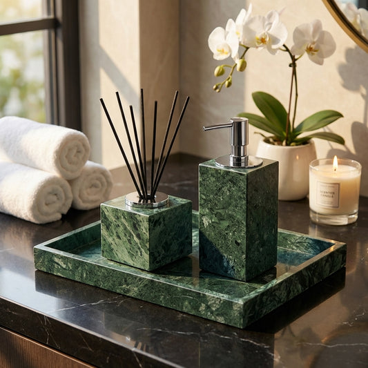 The Monolith Marble Collection | Solid Stone Bathroom Set