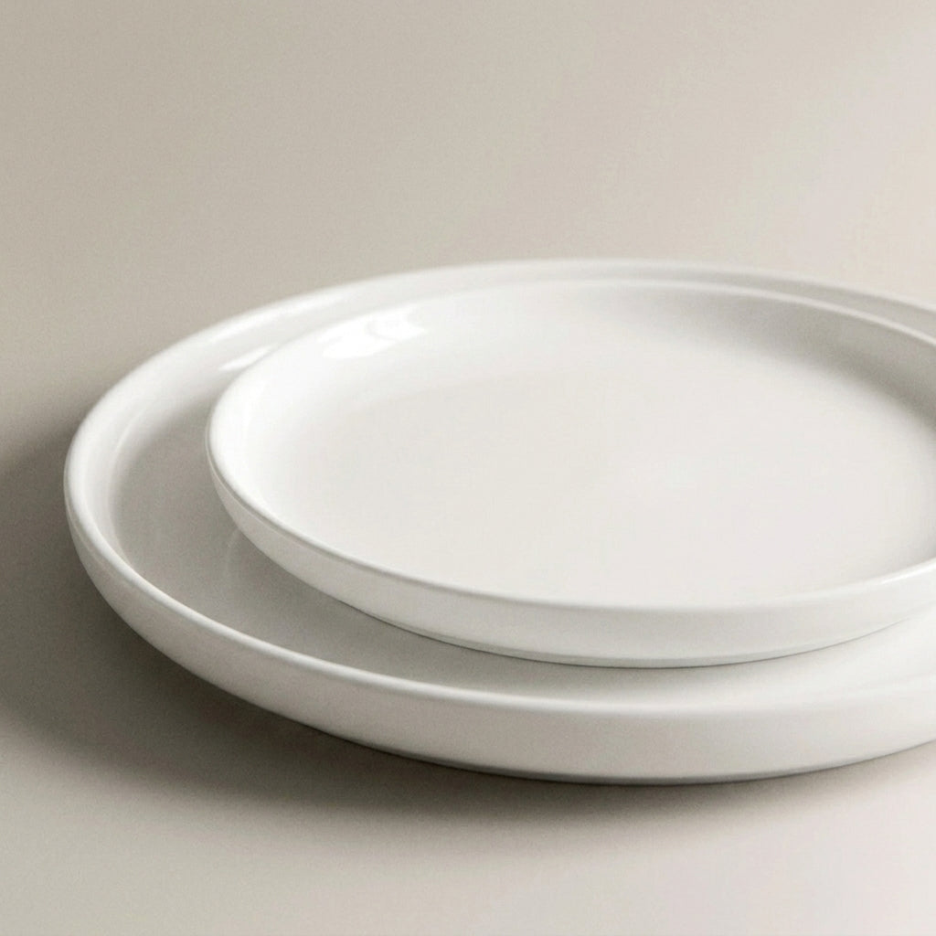 White Stoneware Dinner Set | Handcrafted Ceramic