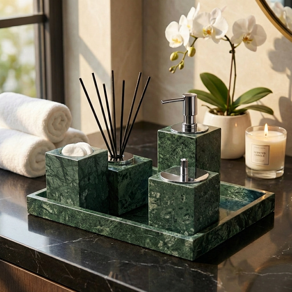 The Monolith Marble Collection | Solid Stone Bathroom Set