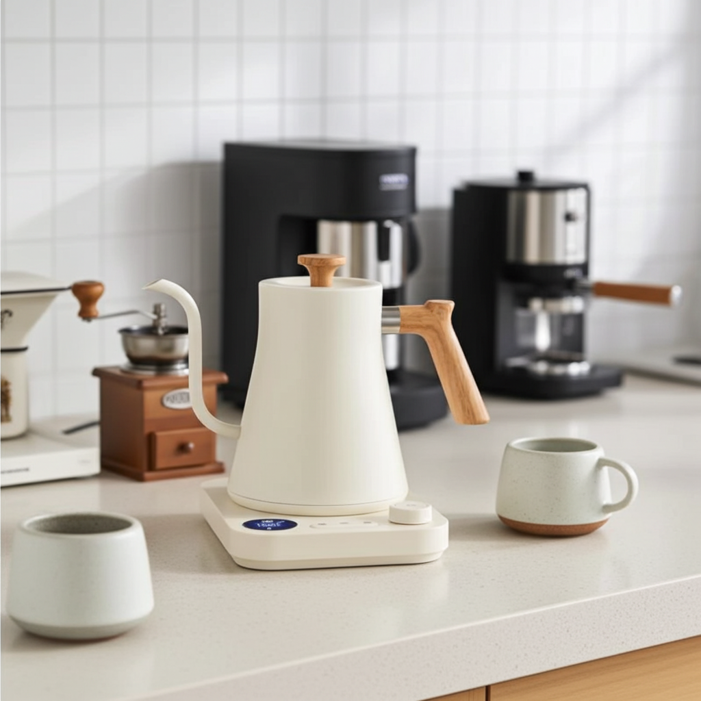 Intelligent Electric Kettle 900ML – Gooseneck Spout, 220V 1200W Precision Brewing