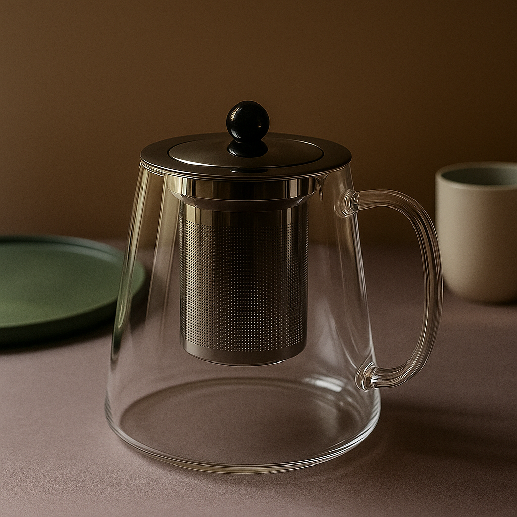 Glass Teapot with Infuser – Heat-Resistant Clear Teaware for Loose Leaf Tea 750ml