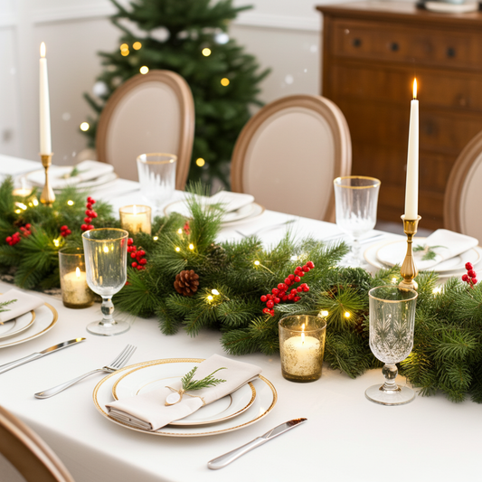 180cm Pre-Lit Rattan Christmas Centrepiece Garland Berry