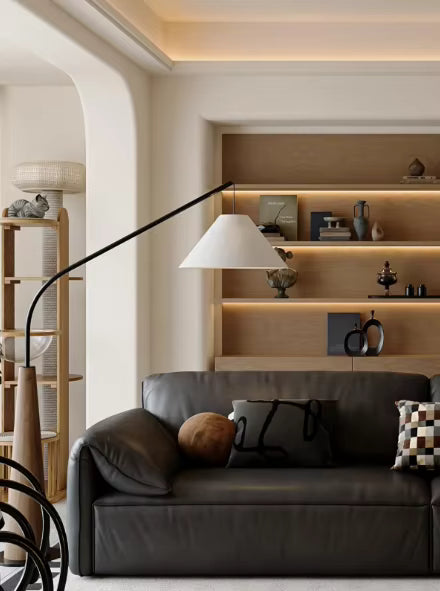 Modern Walnut Floor Lamp – LED Bedside &amp; Living Room Lighting