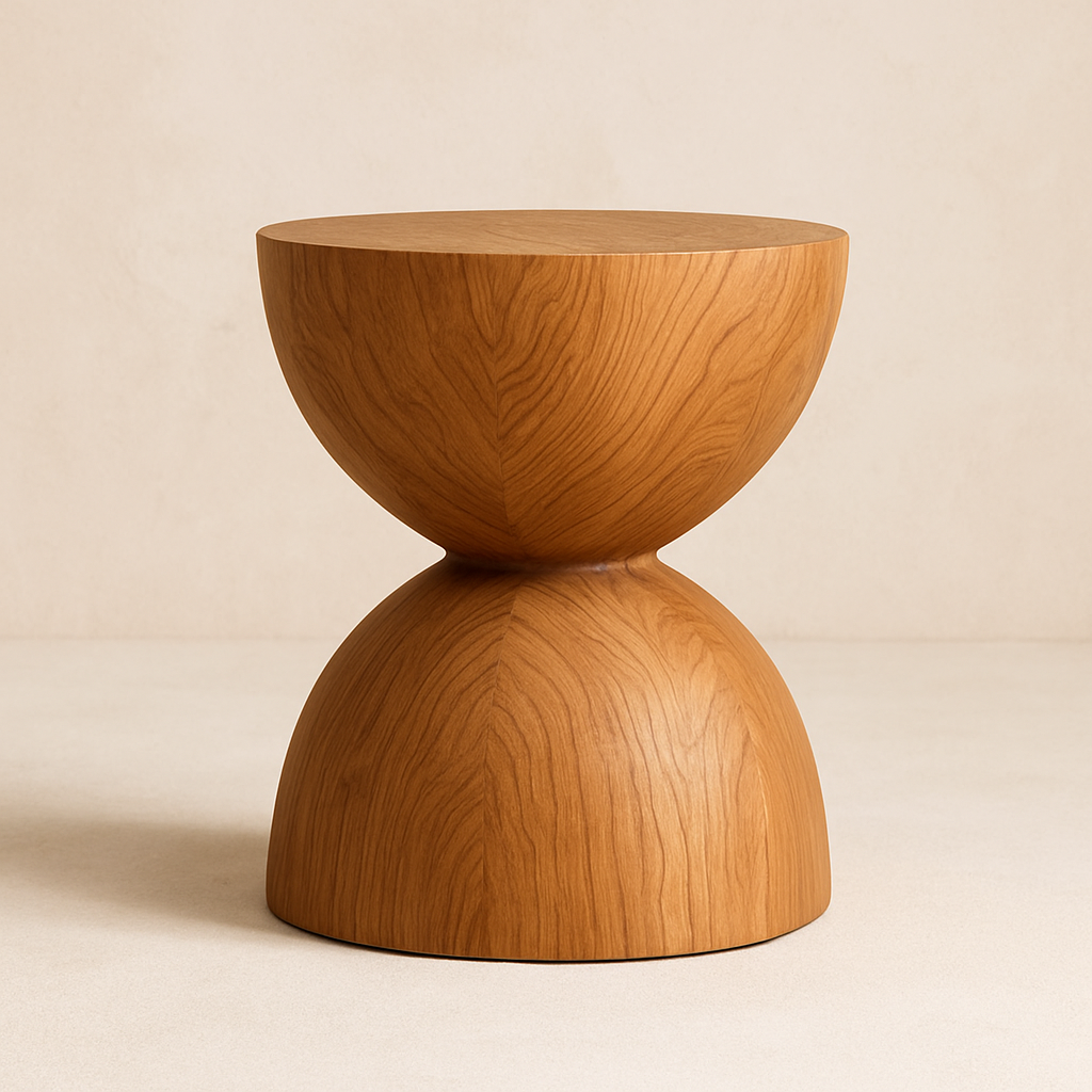 Solid Wood Side - Stool Nordic Accent Table - Handcrafted Wooden Stool