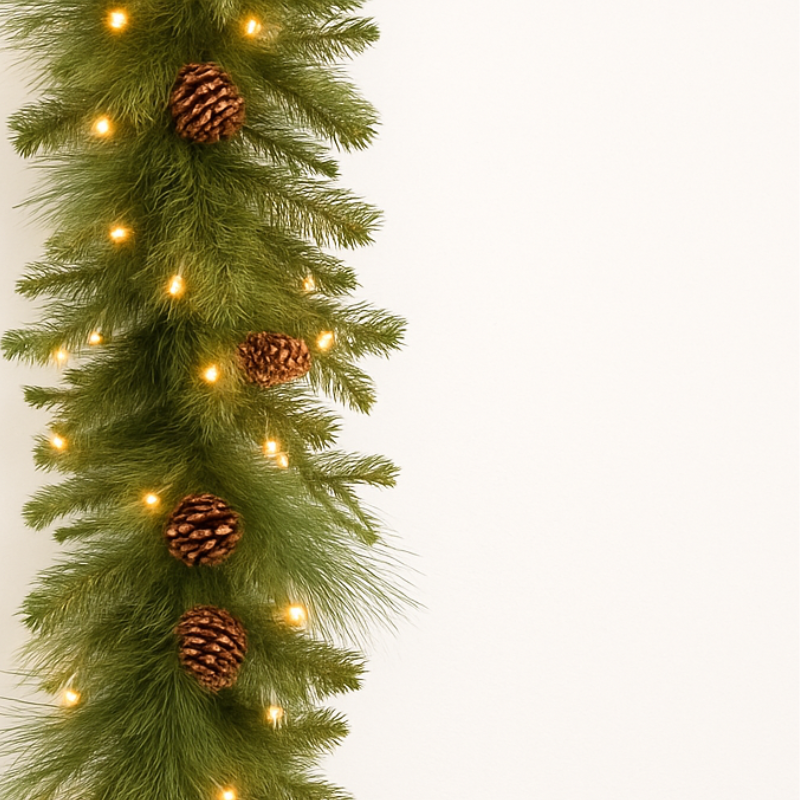 180cm Pre-Lit Rattan Christmas Centrepiece Garland