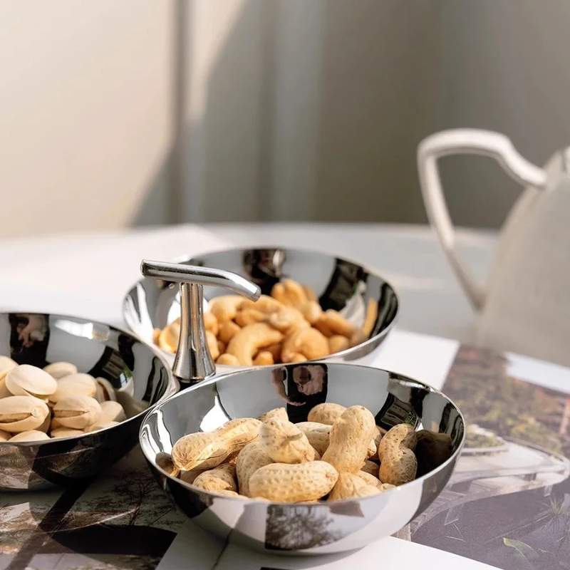 Stainless Steel 3-Section Snack Bowl – Appetiser Serving Dish