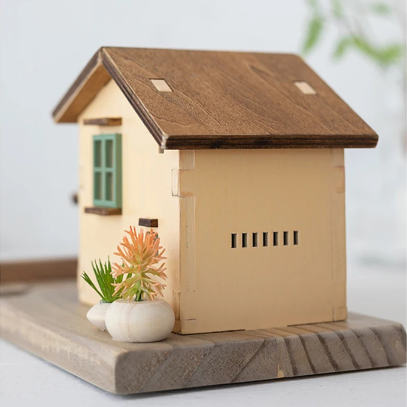 Handcrafted Wooden Miniature House – Home Décor Ornament