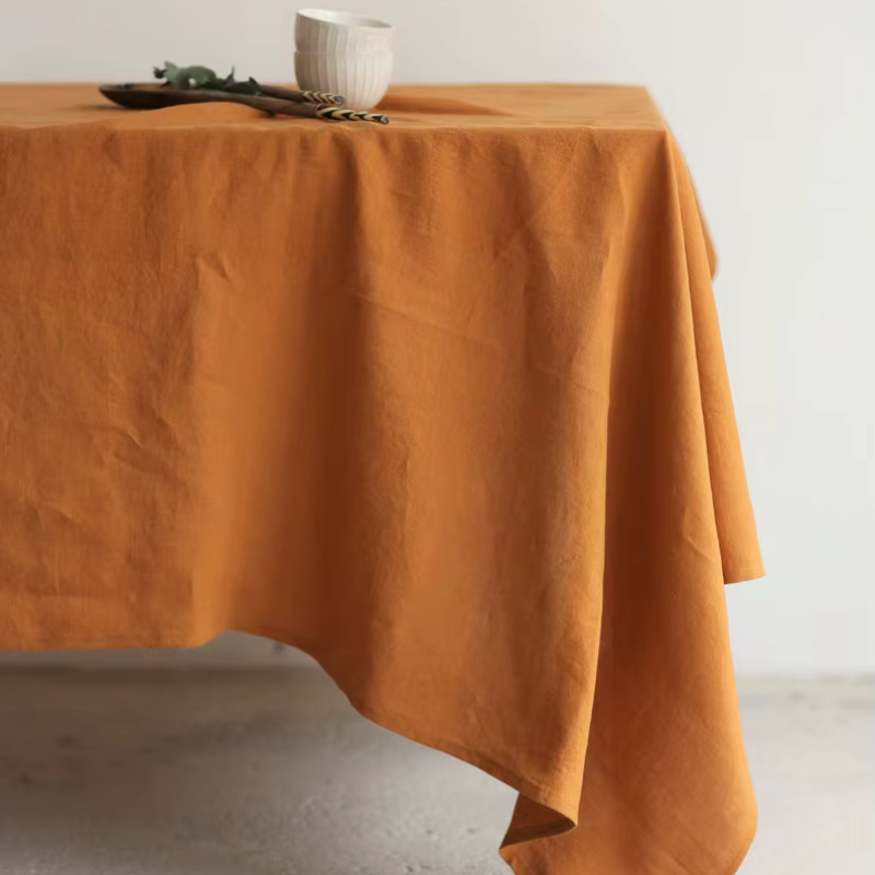 Pure Linen Tablecloth – Natural Solid Colour Table Cover
