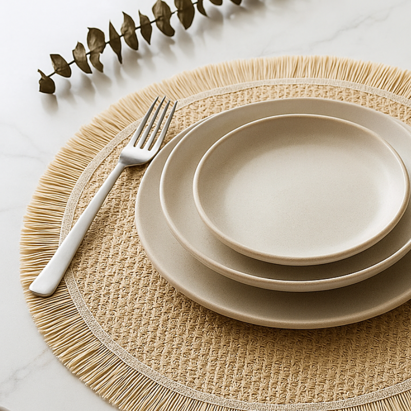 Woven Paper Placemats – Durable Non-Slip Table Set of 4
