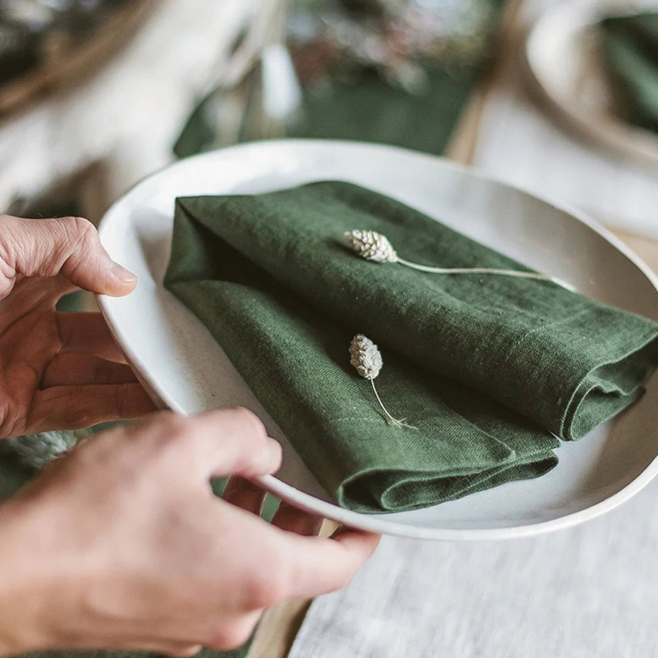 Set of 4 Pure Linen Napkins – Soft, Reusable Table Linen