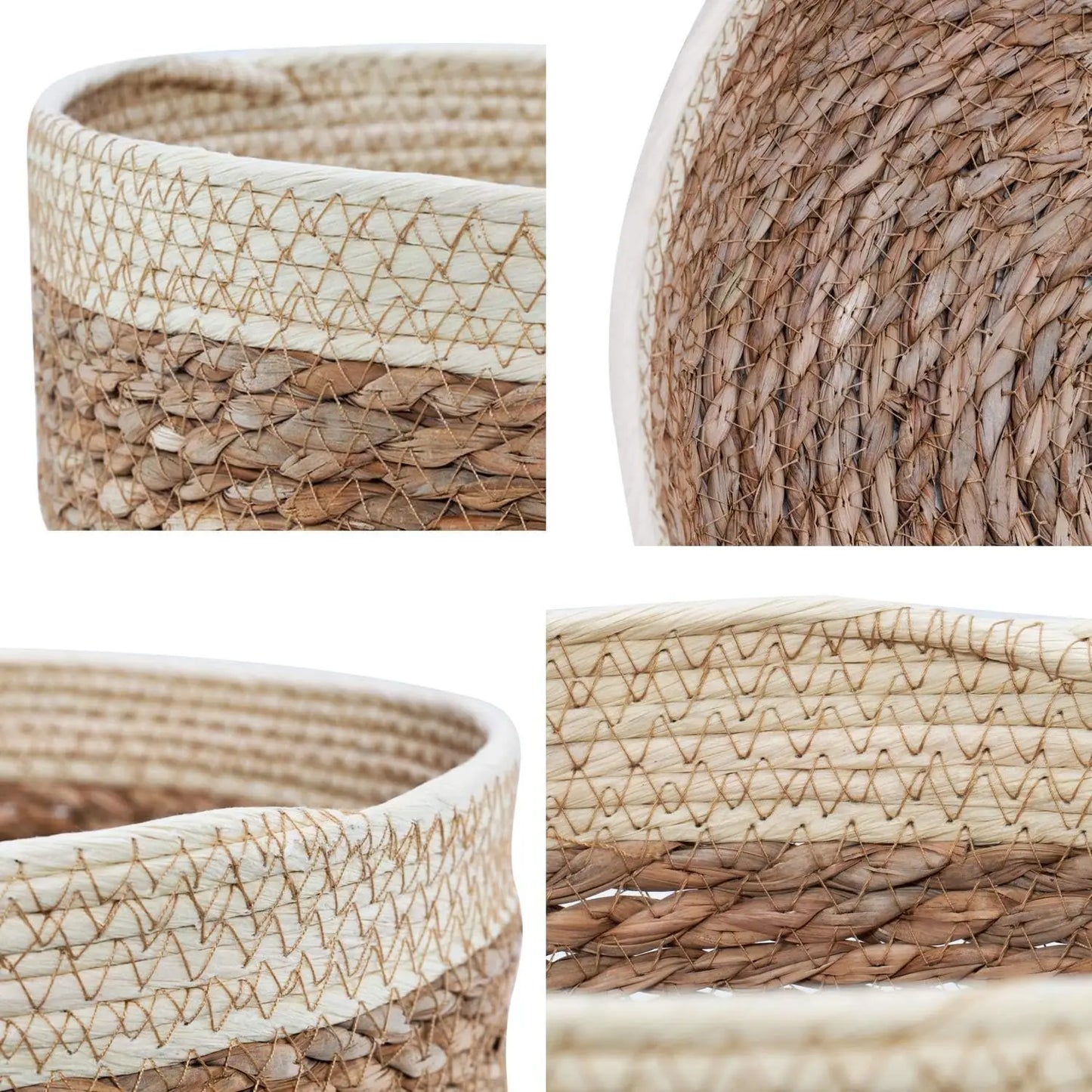 Set of 3 Handwoven Natural Straw Baskets – Stylish Storage for Home & Kitchen