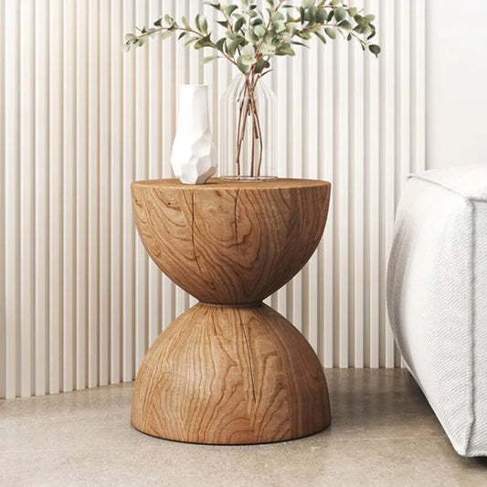Solid Wood Side - Stool Nordic Accent Table - Handcrafted Wooden Stool