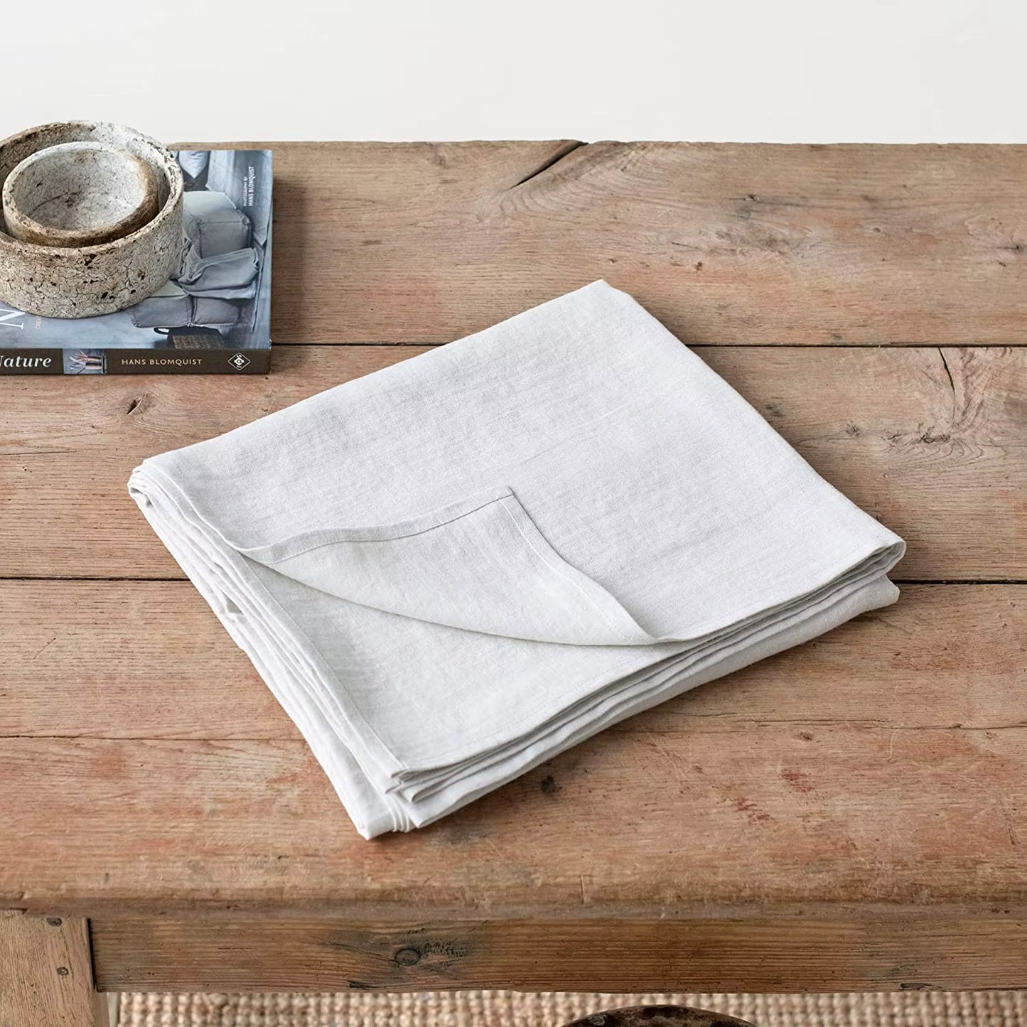 Pure Linen Tablecloth – Natural Solid Colour Table Cover