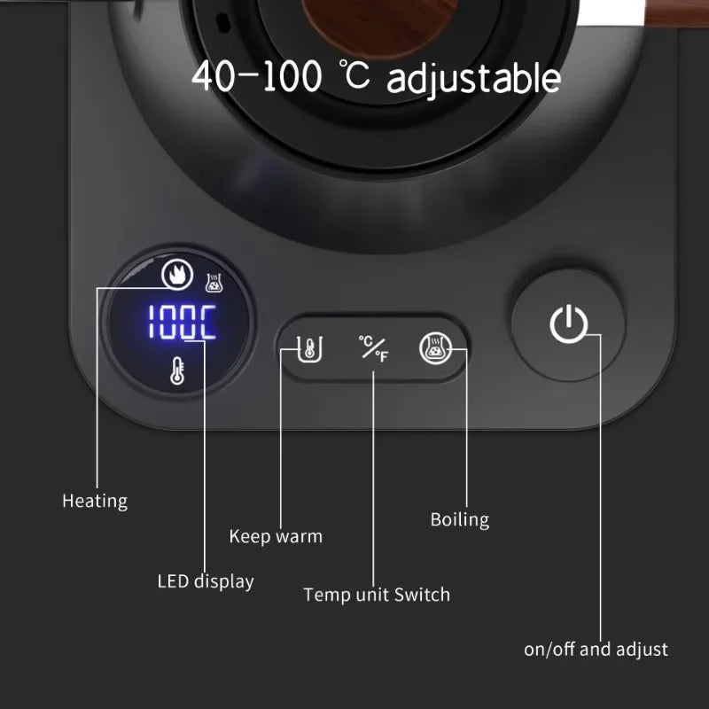Intelligent Electric Kettle 900ML – Gooseneck Spout, 220V 1200W Precision Brewing