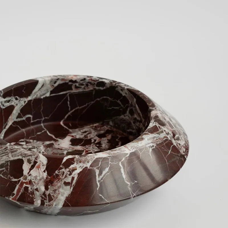 Marble Circular Fruit Tray – Narrow Mouth Decorative Tray for Home, Hotel & Desktop