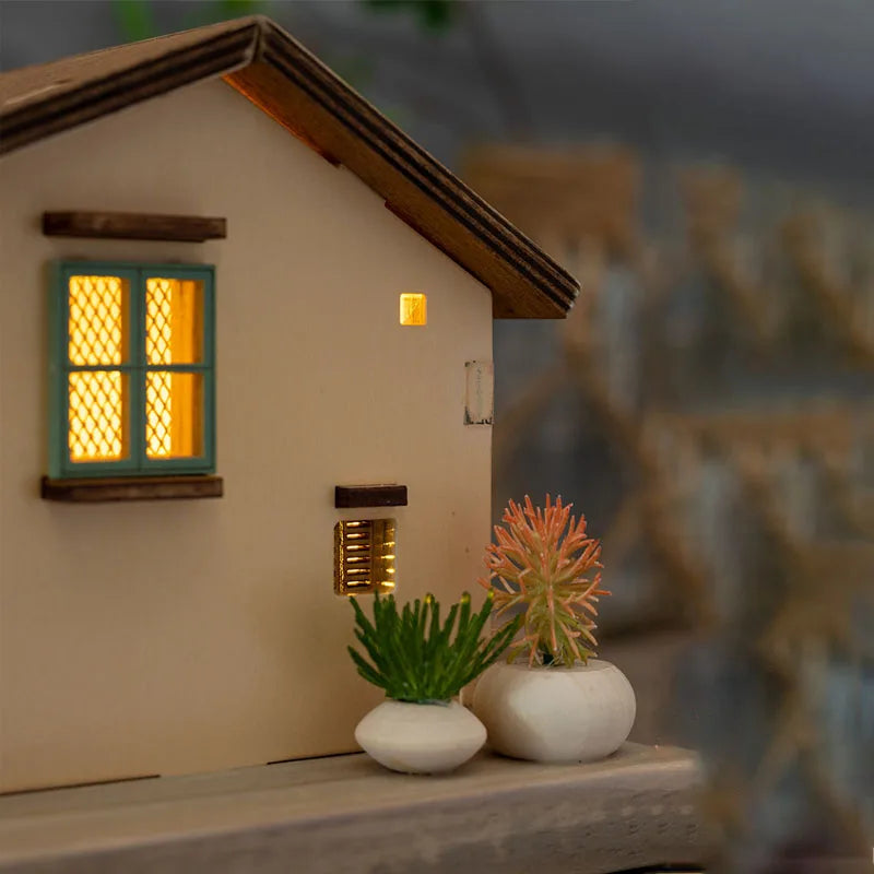 Handcrafted Wooden Miniature House – Home Décor Ornament