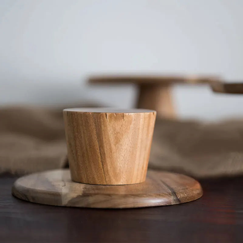 High Stand Wooden Cake Plate – Natural Wood Dessert Tray