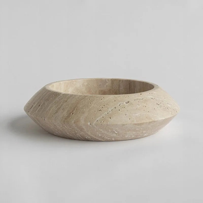 Marble Circular Fruit Tray – Narrow Mouth Decorative Tray for Home, Hotel & Desktop