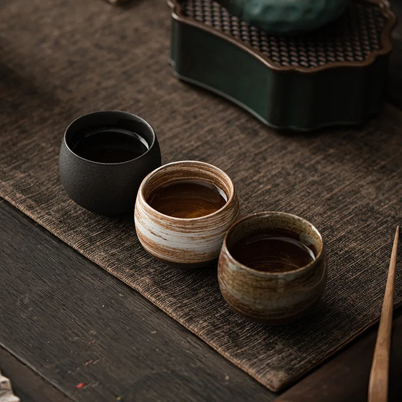 Handmade Stoneware Ceramic Cup – 80 ml Espresso or Tea Cup, Rustic Artisan Tableware