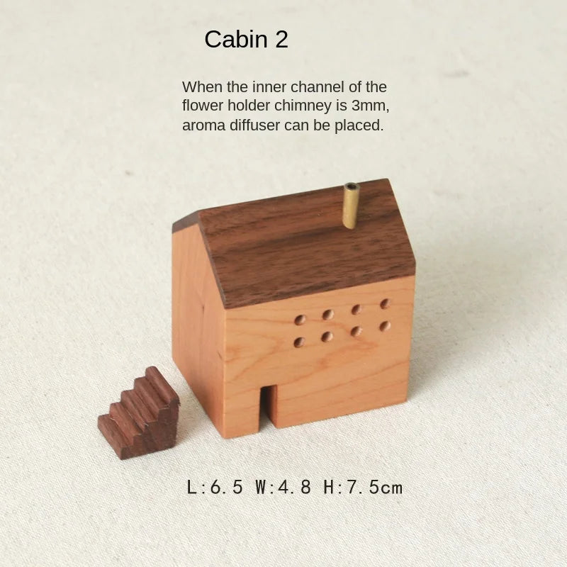 Wooden Miniature House – Decorative Incense Burner & Home Ornament