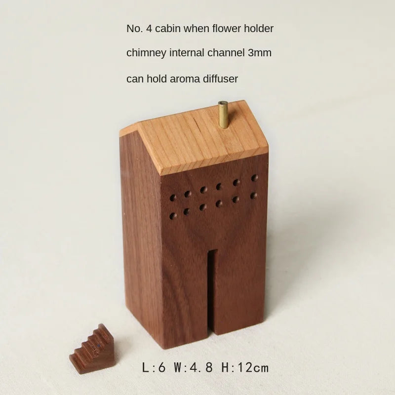 Wooden Miniature House – Decorative Incense Burner & Home Ornament