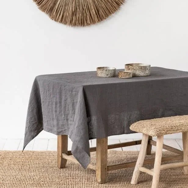 Pure Linen Tablecloth – Natural Solid Colour Table Cover