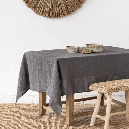 Pure Linen Tablecloth – Natural Solid Colour Table Cover