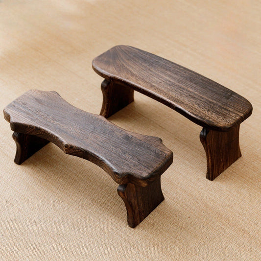 Solid Wood Low Stool – Handmade Nordic Style Footrest & Decorative Bench