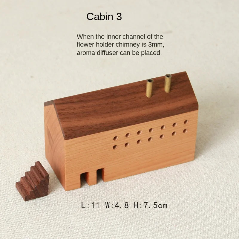 Wooden Miniature House – Decorative Incense Burner & Home Ornament
