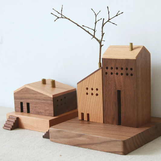 Wooden Miniature House – Decorative Incense Burner & Home Ornament