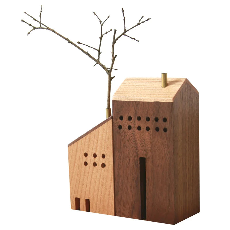 Wooden Miniature House – Decorative Incense Burner & Home Ornament