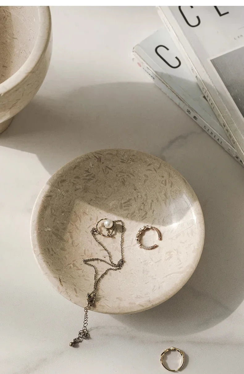 Marble Decorative Tray & Bowl Set – Home Décor & Jewellery Storage