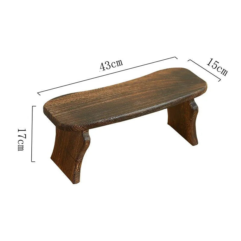 Solid Wood Low Stool – Handmade Nordic Style Footrest & Decorative Bench