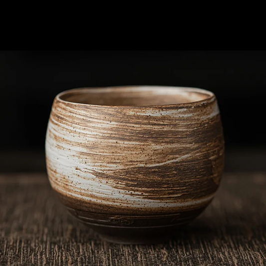 Handmade Stoneware Ceramic Cup – 80 ml Espresso or Tea Cup, Rustic Artisan Tableware